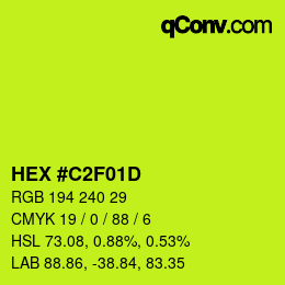 Color code: HEX #C2F01D | qconv.com