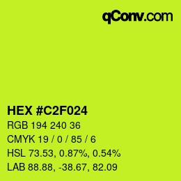 Color code: HEX #C2F024 | qconv.com
