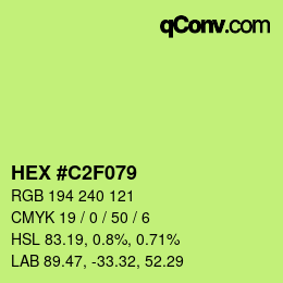 Color code: HEX #C2F079 | qconv.com