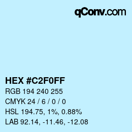 Color code: HEX #C2F0FF | qconv.com