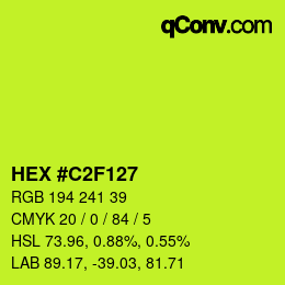 カラーコード: HEX #C2F127 | qconv.com