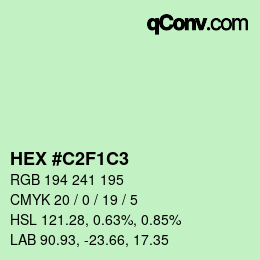 颜色代码: HEX #C2F1C3 | qconv.com