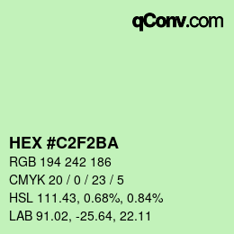カラーコード: HEX #C2F2BA | qconv.com
