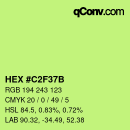 Color code: HEX #C2F37B | qconv.com