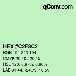 Color code: HEX #C2F3C2 | qconv.com
