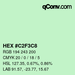 Color code: HEX #C2F3C8 | qconv.com