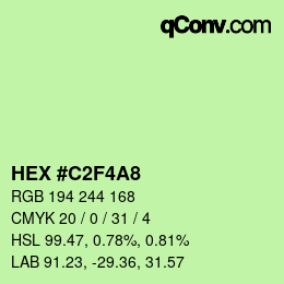 Color code: HEX #C2F4A8 | qconv.com