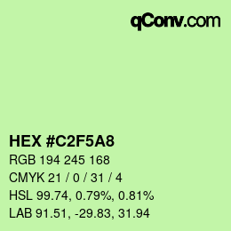 Color code: HEX #C2F5A8 | qconv.com