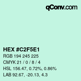 Color code: HEX #C2F5E1 | qconv.com