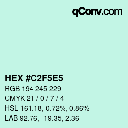 カラーコード: HEX #C2F5E5 | qconv.com