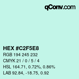 カラーコード: HEX #C2F5E8 | qconv.com