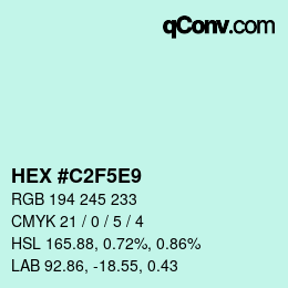 カラーコード: HEX #C2F5E9 | qconv.com