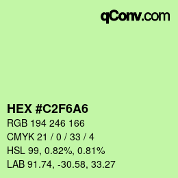 Color code: HEX #C2F6A6 | qconv.com