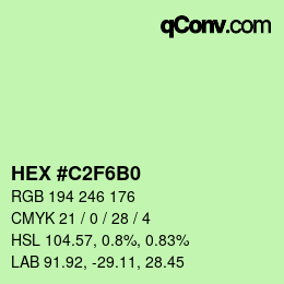カラーコード: HEX #C2F6B0 | qconv.com
