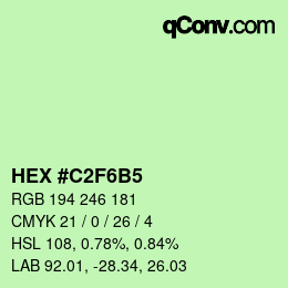 カラーコード: HEX #C2F6B5 | qconv.com