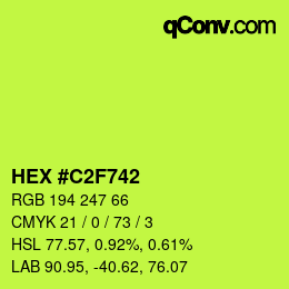 カラーコード: HEX #C2F742 | qconv.com