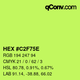 Color code: HEX #C2F75E | qconv.com