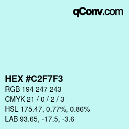 Color code: HEX #C2F7F3 | qconv.com