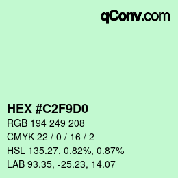 カラーコード: HEX #C2F9D0 | qconv.com