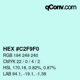 Color code: HEX #C2F9F0 | qconv.com