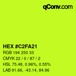 颜色代码: HEX #C2FA21 | qconv.com