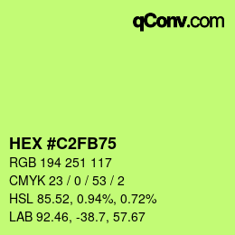 Color code: HEX #C2FB75 | qconv.com