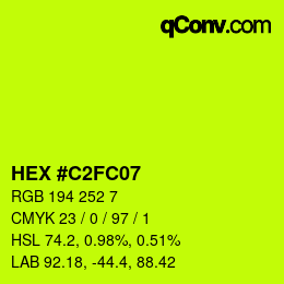 Color code: HEX #C2FC07 | qconv.com