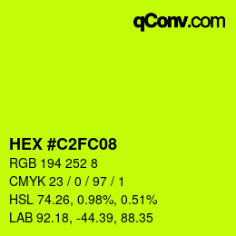 颜色代码: HEX #C2FC08 | qconv.com
