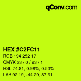 Color code: HEX #C2FC11 | qconv.com