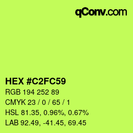 カラーコード: HEX #C2FC59 | qconv.com
