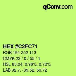 カラーコード: HEX #C2FC71 | qconv.com