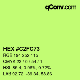 カラーコード: HEX #C2FC73 | qconv.com