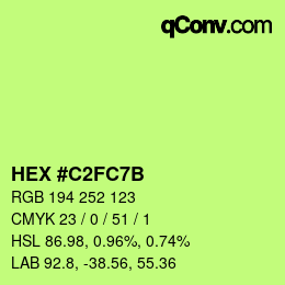 カラーコード: HEX #C2FC7B | qconv.com