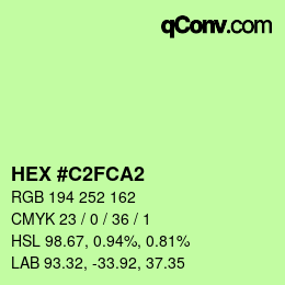 カラーコード: HEX #C2FCA2 | qconv.com