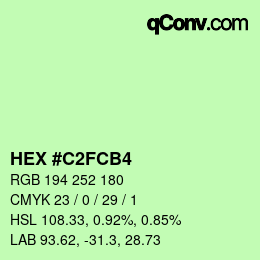 Color code: HEX #C2FCB4 | qconv.com