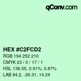 Color code: HEX #C2FCD2 | qconv.com
