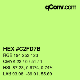 カラーコード: HEX #C2FD7B | qconv.com
