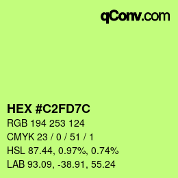 カラーコード: HEX #C2FD7C | qconv.com