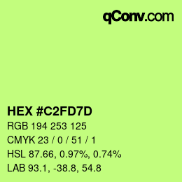 カラーコード: HEX #C2FD7D | qconv.com