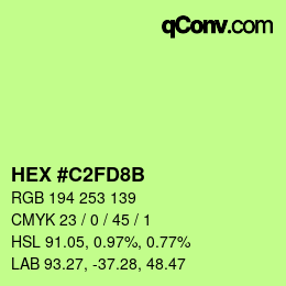 カラーコード: HEX #C2FD8B | qconv.com