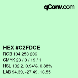 Color code: HEX #C2FDCE | qconv.com