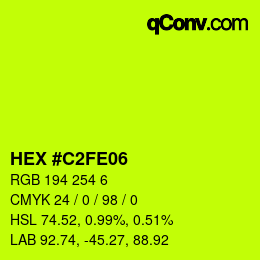 颜色代码: HEX #C2FE06 | qconv.com