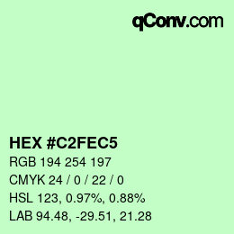 Color code: HEX #C2FEC5 | qconv.com