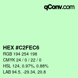 Color code: HEX #C2FEC6 | qconv.com