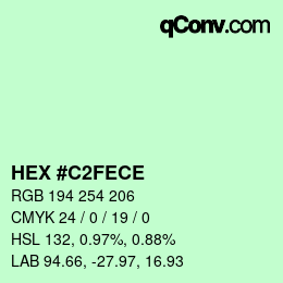 Código de color: HEX #C2FECE | qconv.com