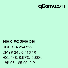 Color code: HEX #C2FEDE | qconv.com
