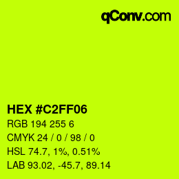 Color code: HEX #C2FF06 | qconv.com