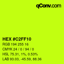 Color code: HEX #C2FF10 | qconv.com