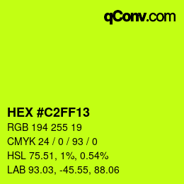 Color code: HEX #C2FF13 | qconv.com