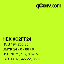 Color code: HEX #C2FF24 | qconv.com